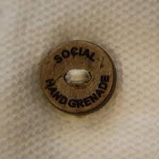 Cream Brand Name Coconut Shell Button