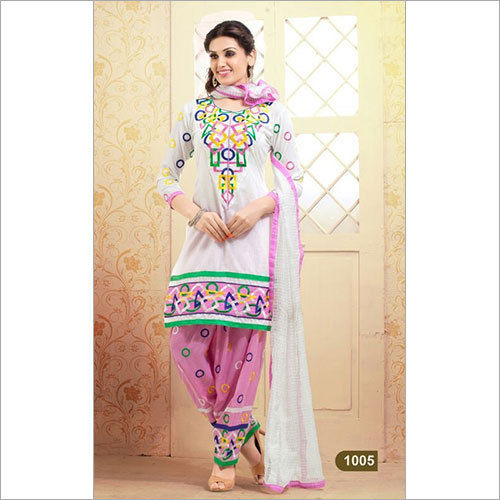 Cream And Pink Salwar Kameez