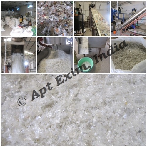 Hot Washed Clear Recycled PET Flakes - Recycled PET, Clear Color, Varied Sizes, 99% Purity, ISO Compliant