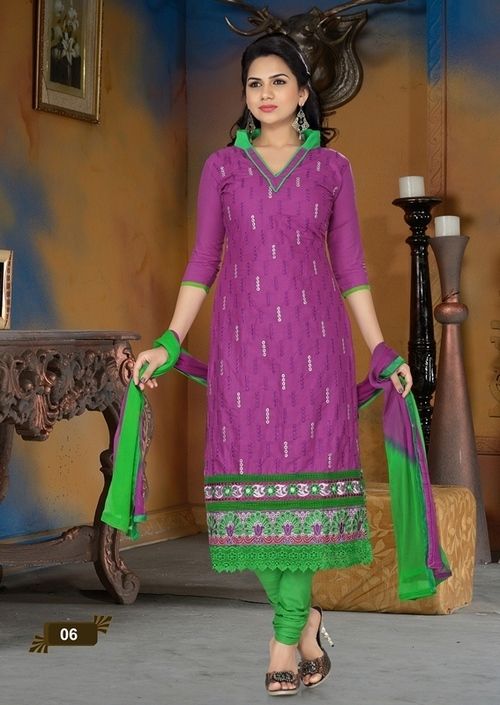 Pink And Green Purple Color Suit Anarkali -06