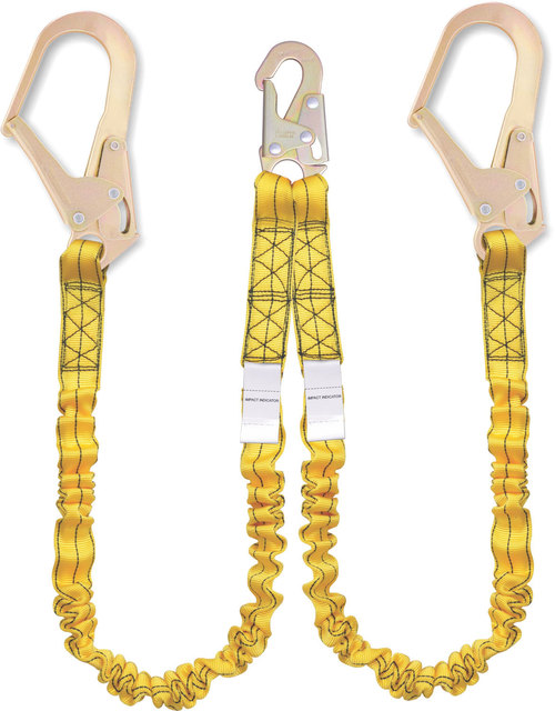 Revolta Forked Fall Arrest Lanyard - 4.5 to 6.0 ft Length, Premium Durability with Rebar Hook