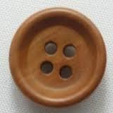 Round Brown Wooden Ring Button