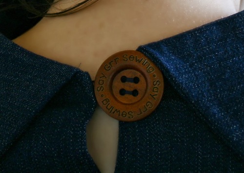 Wooden Buttons with Brand Name