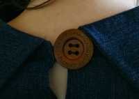 Brown Wooden Denim Shirt Buttons with Name 