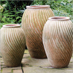 Garden Pots - Terracotta, Fiber, Stone, Multiple Sizes, Beige | Lightweight, Frost-Proof, Durable, Versatile, Elegant