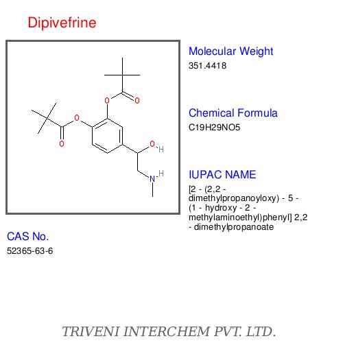 Dipivefrine - White Crystalline Powder, C20H27NO4, 381.46 g/mol | Pressure Reduction, Fast Acting, Glaucoma Treatment
