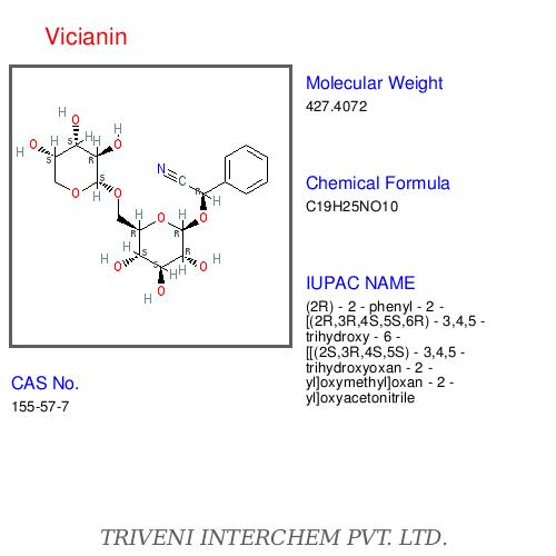 Vicianin - Powder, Cas No 563-73-3 | Enzyme Catalysis, Mandelonitrile And Vicianose Production, Specific Substrate