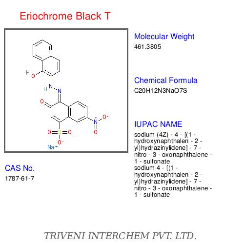 Eriochrome Black T - Dark Blue-Black Powder, CAS 1787-61-3 | Complexometric Indicator, Water Hardness Test, Accurate Titrations