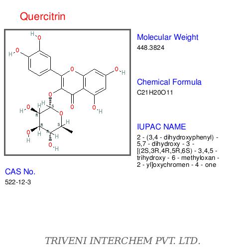 Quercitrin - C21h20o11, Cas No: 616-67-0 | High Purity, Enzyme Catalysis, Efficient Reaction, Water-soluble, Room Temp Storage