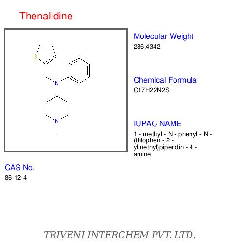Thenalidine - Water-Soluble, 99% Purity | Antihistamine, Anticholinergic, Antipruritic