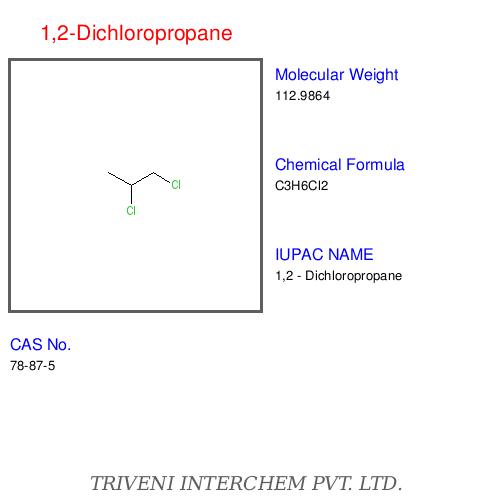 1,2-Dichloropropane - Colorless Liquid, Boiling Point 96-97°C, CAS 78-87-5 | High Purity, Solvent Properties, Chemical Intermediate