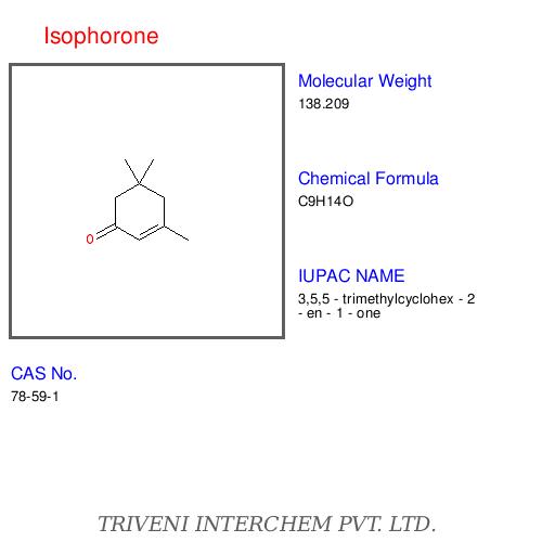 Isophorone - C9H14O, Boiling Point 215-217°C | High Purity Solvent, Synthesis Intermediate, Versatile Applications