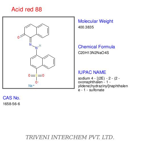 Acid Red 88 - Dark Red Solid, C30H20N2O5S, CAS 6456-70-8 | Intense Color, Vitrifies on Cooling, Water Soluble, Stable Compound