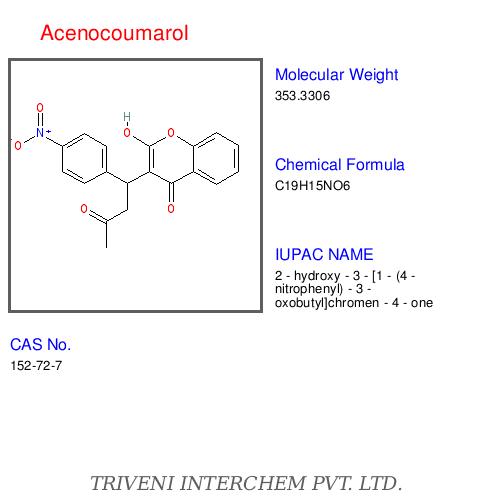 Acenocoumarol - C19H18O4 Tablets, Molecular Weight 358.38 | Anticoagulant, Vitamin K Antagonist, Blood Thinner