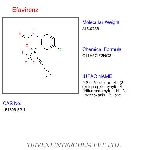 Efavirenz - C14H14N5O Chemical Formula, 99% Purity, High Potency, Fast Acting