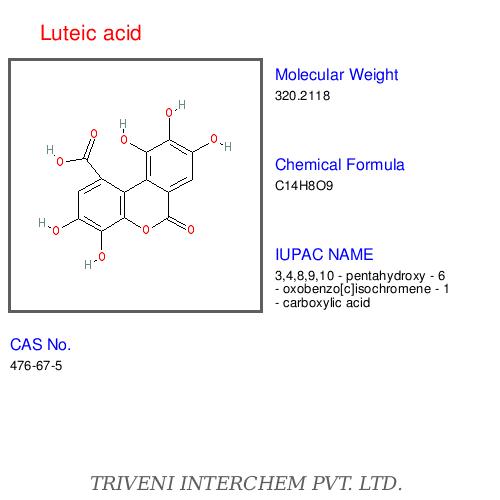 Luteic Acid - C20H12O10, 600 g/mol, 98% Purity | Natural Phenol, Fruit Source, Ellagic Acid Precursor
