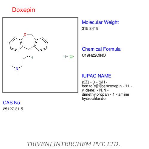 Doxepin - Tablet, C19H21NO, 277.38 g/mol | Effective Symptom Management, Sleep Improvement, Anxiety Support