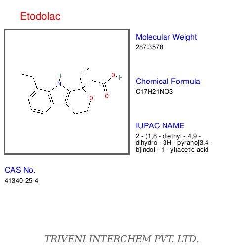 Etodolac - C17H21NO3, CAS 60742-06-6 | Pain Relief, Inflammation Reduction, Fast Acting