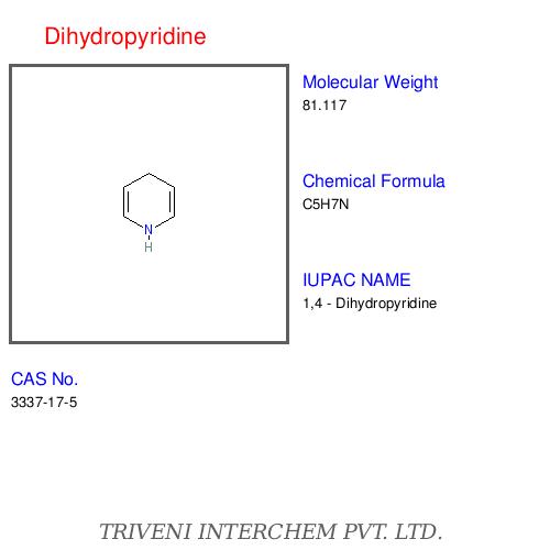 Dihydropyridine - Chemical Formula C5H7N, CAS No 504-24-5 | L-Type Calcium Channel Blocker, Pharmaceutical Use, Water Soluble