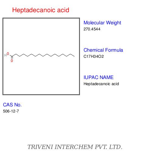 Heptadecanoic Acid - White Crystalline Solid, Cas 506-30-1 | High Purity, Ruminant Trace Component, Molecular Weight 270.48 G/mol