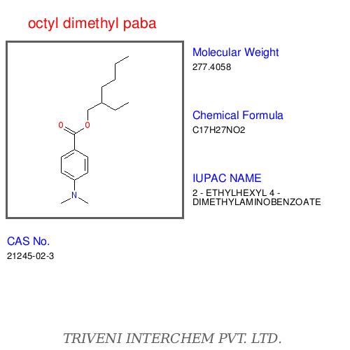 Octyl Dimethyl PABA - Clear Liquid Boiling Point 64.7Â°C | Solvent Fuel Applications Raw Material