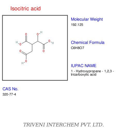 Isocitric Acid - White Crystalline Powder, C6H8O7, CAS 87-69-4 | High Purity, Enzyme Substrate, Citric Acid Cycle