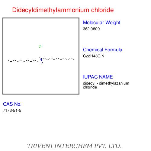 Didecyldimethylammonium Chloride - White, C22H48ClN Molecular Formula | Broad Spectrum, Bactericidal, Fungicidal, Disinfectant Cleaner