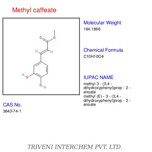 Methyl Caffeate - Methyl 3,4-Dihydroxycinnamate, C11H10O4, 99% Purity | Natural Origin, Antioxidant, Water Soluble