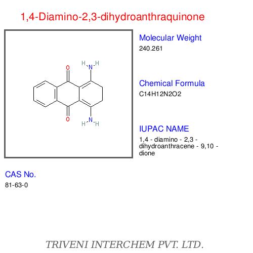 1,4-Diamino-2,3-dihydroanthraquinone - Yellow, CAS 81-59-1, C14H12N2O2, 98% Purity, Dye Applications, Marine Flares