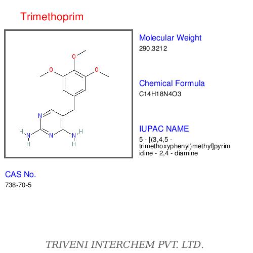 Trimethoprim - C14H18N4O3 CAS 738-70-5 | Broad Spectrum Antibacterial Dihydrofolate Reductase Inhibitor Purity 99%