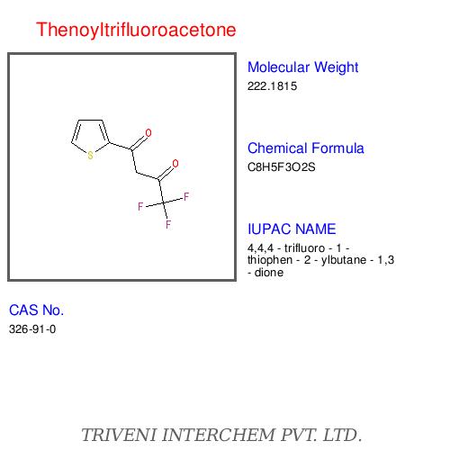 Thenoyltrifluoroacetone - White to Off-White Crystalline Solid, C8H5F3O2S, 98% Purity | Chelating Agent, Respiratory Chain Inhibitor, Pharmacological Use