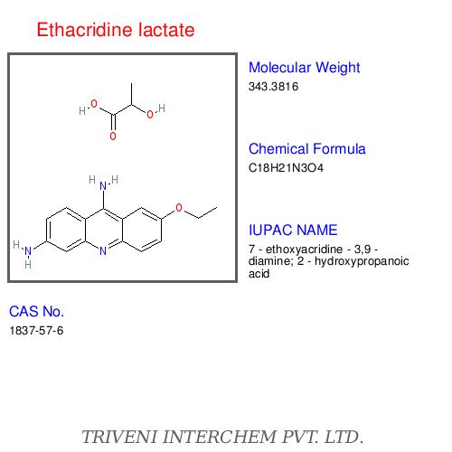 Ethacridine Lactate - C18H21NO4, CAS No 632-65-9 | Broad Spectrum Antiseptic, Wound Healing Agent, Soluble in Water