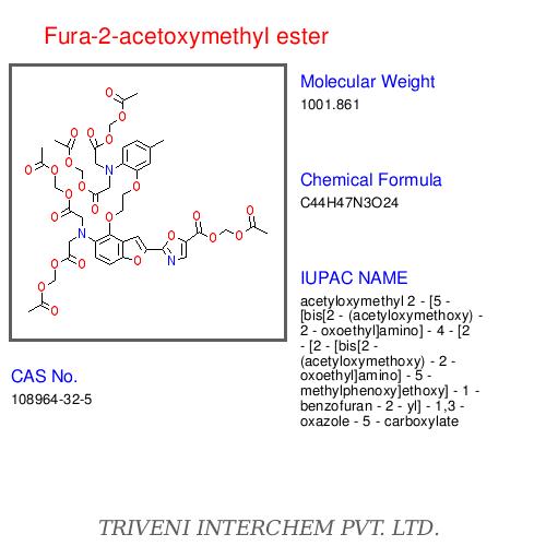 Fura-2-acetoxymethyl Ester - White Powder C26H26N2O7 98% Purity | Ratiometric Calcium Indicator Membrane Permeable High Sensitivity Cellular Calcium Measurement