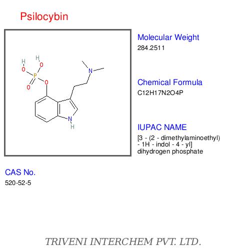 Psilocybin - C12H16N2O, CAS 5213-16-3, Molecular Weight 205.25 | Euphoria Induction, Hallucinogen Effects, Perception Changes, Time Distortion, Spiritual Experience