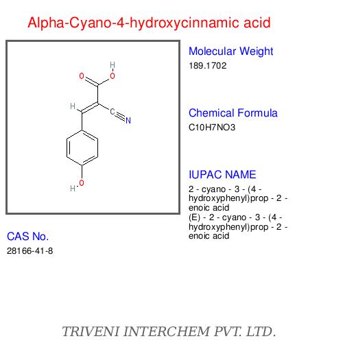Alpha-Cyano-4-Hydroxycinnamic Acid - White Powder, C10H9NO3, CAS 6168-69-8 | High Purity, MALDI Matrix, Peptide Analysis, Consistent Quality