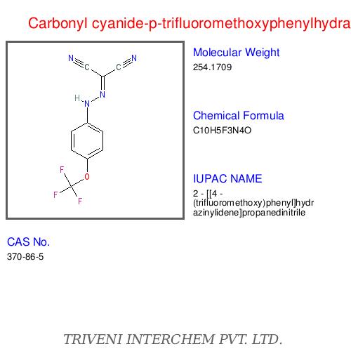 Carbonyl Cyanide-p-Trifluoromethoxyphenylhydrazone - C15H11F3N2O2, â¥98% Purity, Ionophore Mobile Ion Carrier