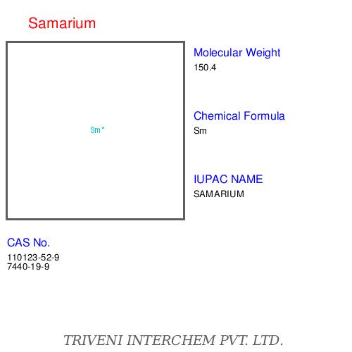 Samarium - Metal, Silver Color, 99.9% Purity | Lanthanide Series, +3 Oxidation State, CAS 7440-19-9