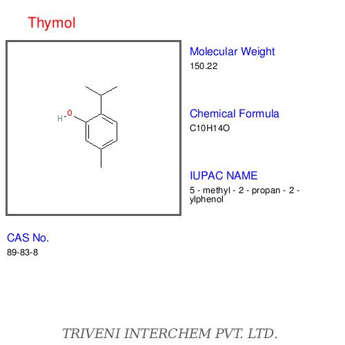 Thymol - Crystalline, C10H14O, CAS No 89-83-8 | Natural, Antimicrobial, Antioxidant, Fragrant, Versatile
