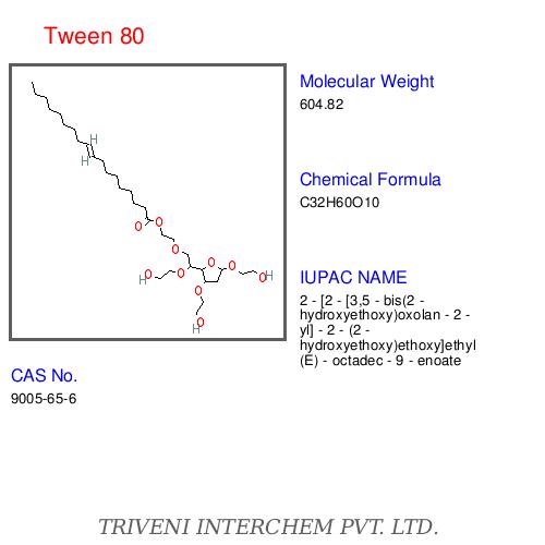 Tween 80 - Polyethoxylated Sorbitan Oleate Yellow Liquid | Emulsification Surfactant Food Grade Water Soluble Viscous