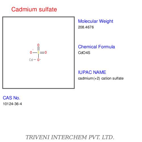 Cadmium Sulfate Monohydrate - Colorless, CAS 10124-36-4 | High Purity, Water Soluble, Chemical Stability