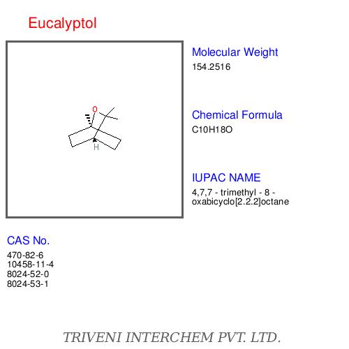 Eucalyptol - Colorless Liquid, Molecular Formula C10H18O | Pure, Effective, Versatile