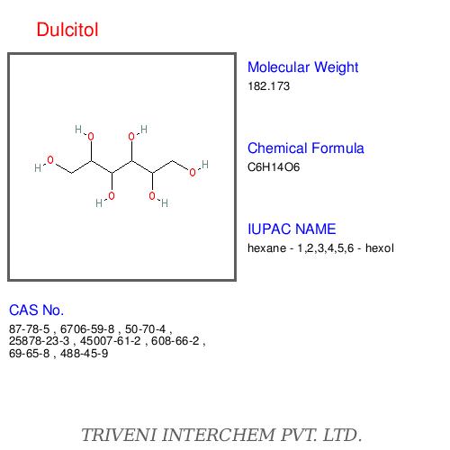 Dulcitol - White Crystalline Powder, C6H14O6 | High Purity, Sweetener, Food Additive, Low Calorie, Water Soluble