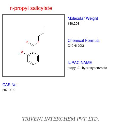 n-propyl Salicylate - Colorless Liquid, CAS No 118-61-6, Molecular Weight 180.22 | Skin Irritation, Fragrant Odor, Chemical Compound