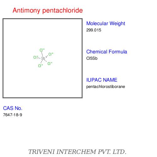 Antimony Pentachloride - Chemical Formula SbCl5 Colorless Oil Boiling Point 140 Â°C | Corrosion Resistant Effective Catalyst