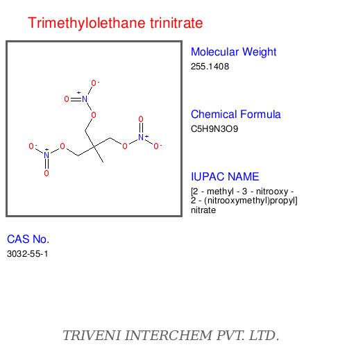 Trimethylolethane Trinitrate - Colorless to Light Brown, Density 1.5 g/cm³ | High Energy Density, Powerful Explosive, Rapid Detonation