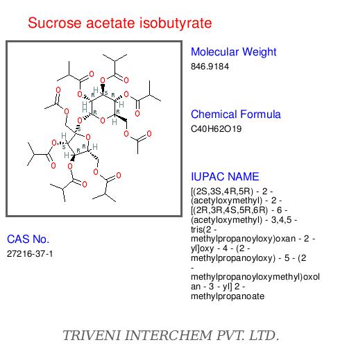 Sucrose Acetate Isobutyrate - White, CAS 28306-86-0, Molecular Weight 514.5 | Emulsifies Effectively, GRAS Certified, Enhances Stability, Increases Shelf Life