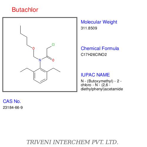 Butachlor - Chemical Formula C12H21NO2, Purity 98% | Selective Pre-Emergent Herbicide, Weed Control, Cost-Effective