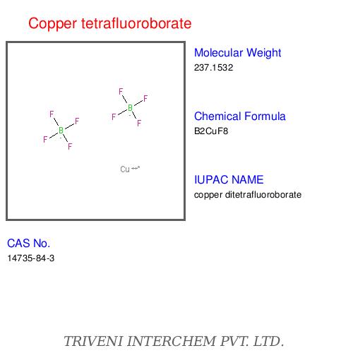 Copper Tetrafluoroborate - Chemical Formula [Cu(BF4)2] Purity >99% | High Purity Precise Synthesis Water Soluble Chemically Stable