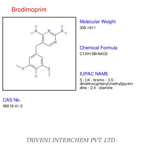 Brodimoprim - C12H15BrN4O Chemical Formula, 268.14 Molecular Weight | Antibacterial Drug, Trimethoprim Derivative, Pharmaceutical Research