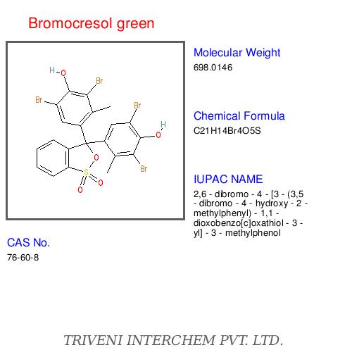 Bromocresol Green - C21H14Br4O5S Dark Green Solid, Water Soluble, pH Indicator, Prostaglandin Inhibitor, High Purity >98%